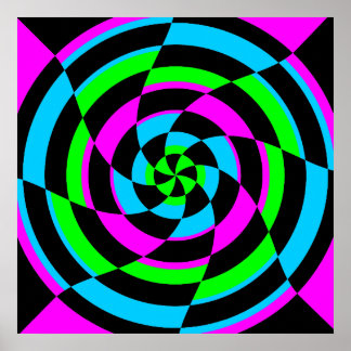 Corey Tiger 80s Vintage Op Art Poster