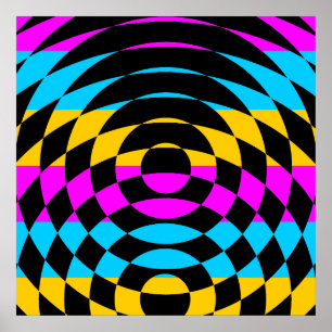 Corey Tiger 80s Vintage Op Art Poster
