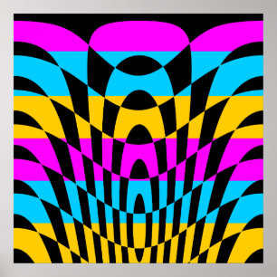 Corey Tiger 80s Vintage Op Art Poster