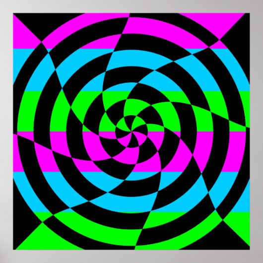 Corey Tiger 80s Vintage Op Art Poster (Voorkant)