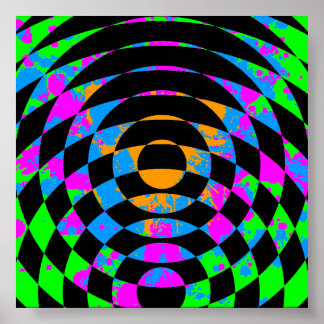 Corey Tiger 80s Vintage Op Art Poster