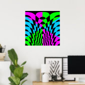 Corey Tiger 80s Vintage Op Art Poster (Thuiskantoor)