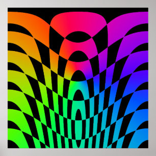 Corey Tiger 80s Vintage Op Art Poster