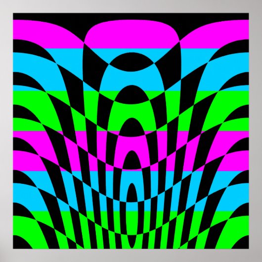 Corey Tiger 80s Vintage Op Art Poster (Voorkant)