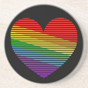 Corey Tiger 80s Vintage Regenboog Streep Onderzett Zandsteen Onderzetter