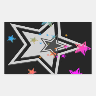 Corey Tiger 80s Vintage Sterren Rechthoekige Sticker