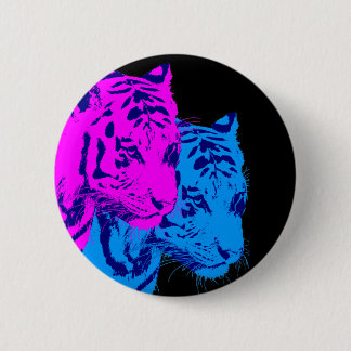 Corey Tiger 80s Vintage Twin Tigers Ronde Button 5,7 Cm