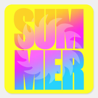 Corey Tiger 80s Zomerzon Vierkante Sticker