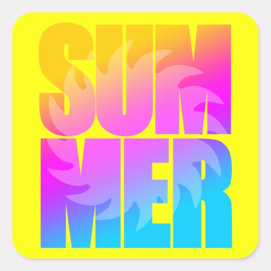 Corey Tiger 80s Zomerzon Vierkante Sticker (Voorkant)