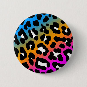 COREY TIGER EIGHTIES RETRO LEOPARD PRINT COLORS RONDE BUTTON 5,7 CM