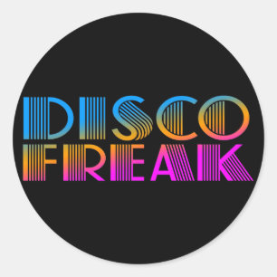 COREY TIGER JAREN 80 RETRO DISCO FREAK MULTIKLEUR RONDE STICKER