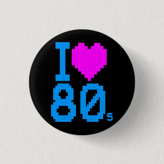 COREY TIGER JAREN '80 RETRO I HART 80'S LIEFDE RONDE BUTTON 3,2 CM