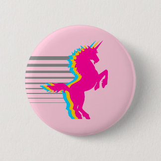 COREY TIGER JAREN 80 RETRO VINTAGE EENHOORN RONDE BUTTON 5,7 CM