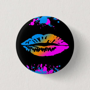 COREY TIGER NEW WAVE LIPS SPLATTER LOS RONDE BUTTON 3,2 CM