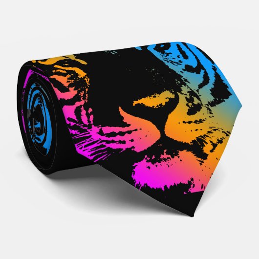 COREY TIGER NEW WAVE TIGER FACE STROPDAS (Opgerold)