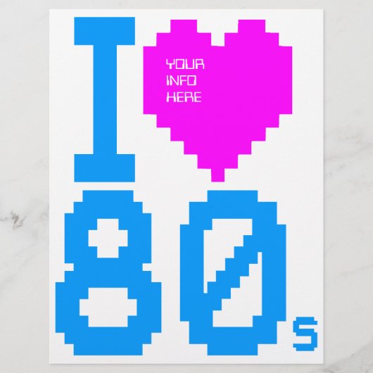 Corey Tiger Retro "I Love 80s" 2-zijdige flyer (Voorkant)