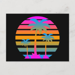 COREY TIGER RETRO SUNSET PALM TREES BRIEFKAART
