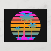 COREY TIGER RETRO SUNSET PALM TREES BRIEFKAART (Voorkant)