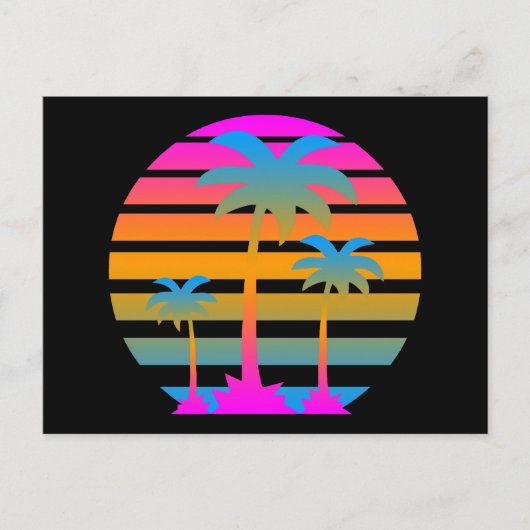 COREY TIGER RETRO SUNSET PALM TREES BRIEFKAART (Voorkant)