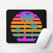 COREY TIGER RETRO SUNSET PALM TREES MUISMAT (Met muis)