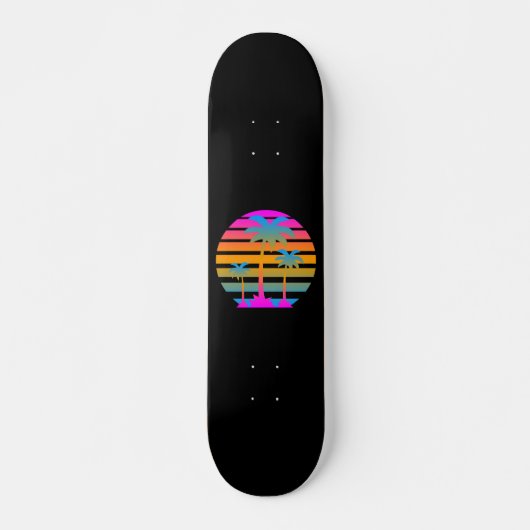 COREY TIGER RETRO SUNSET PALM TREES PERSOONLIJK SKATEBOARD (Voorkant)