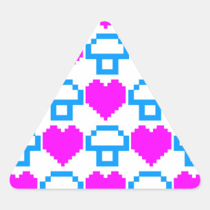 Corey Tijger 80s 8-bit Paddenstoelen Harten Sticker