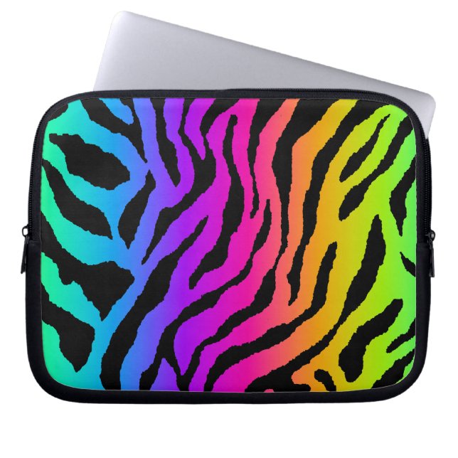 Corey Tijger 80s Neon Tijgerprint Laptop Sleeve (Voorkant)