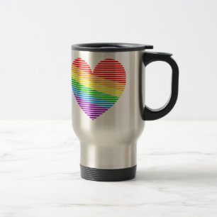 Corey Tijger 80s Regenboog Streep Hart Reismok Reisbeker