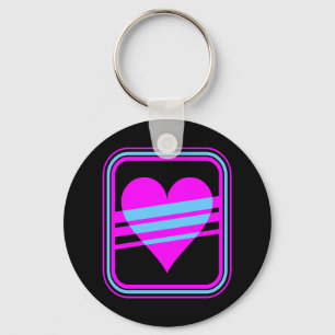 Corey Tijger 80s Vintage Hart & Strepen Sleutelhanger