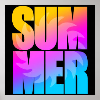 Corey Tijger 80s Zomer Zon Poster