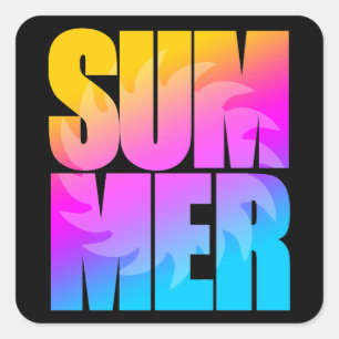 Corey Tijger 80s Zomer Zon Vierkante Sticker