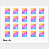 Corey Tijger 80s Zomer Zon Vierkante Sticker (Vel)