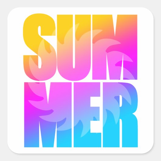 Corey Tijger 80s Zomer Zon Vierkante Sticker (Voorkant)
