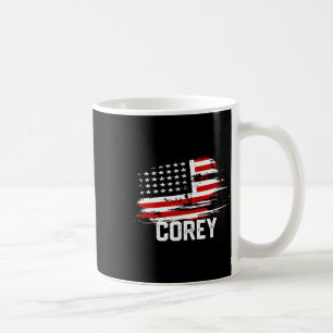Corey USA vlag gepersonaliseerd 4 juli Corey Koffiemok