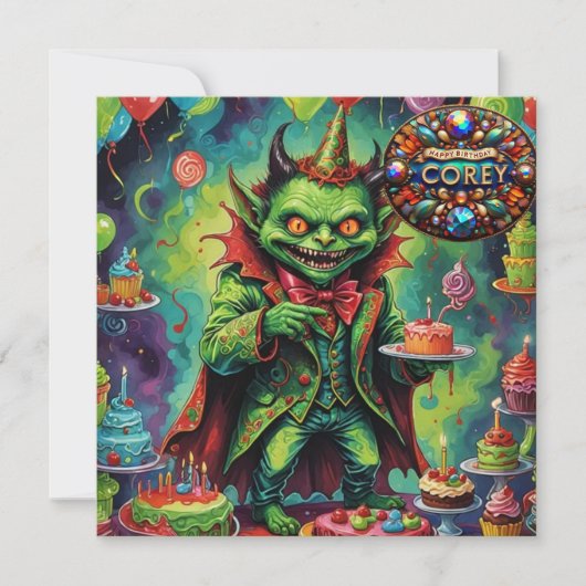 COREY ~ Verjaardag Kaart ~ Eng Wezen ~ (Voorkant)