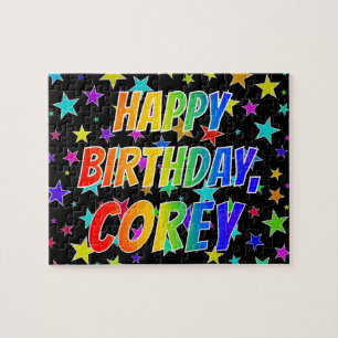 "COREY" voornaam, geun "HAPPY BIRTHDAY" Legpuzzel