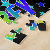 "COREY" voornaam, geun "HAPPY BIRTHDAY" Legpuzzel (Zijkant)