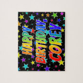 "COREY" voornaam, geun "HAPPY BIRTHDAY" Legpuzzel (Verticaal)