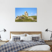 Corfe Castle, Corfe, Dorset, Engeland Canvas Afdruk (Insitu (Slaapkamer))
