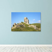 Corfe Castle, Corfe, Dorset, Engeland Canvas Afdruk (Insitu (Houten vloer))