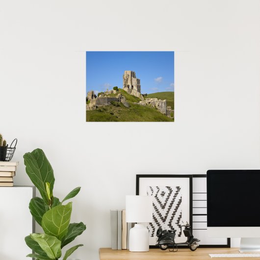 Corfe Castle, Corfe, Dorset, Engeland Poster (Thuiskantoor)