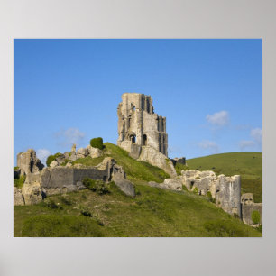 Corfe Castle, Corfe, Dorset, Engeland Poster