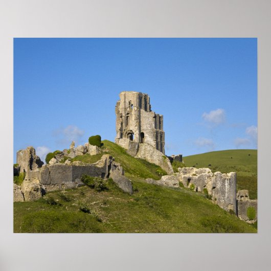 Corfe Castle, Corfe, Dorset, Engeland Poster (Voorkant)