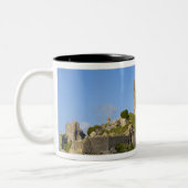 Corfe Castle, Corfe, Dorset, Engeland Tweekleurige Koffiemok (Links)