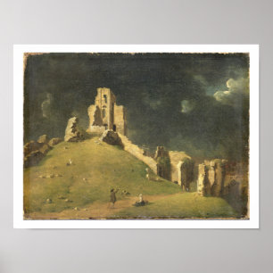 Corfe Castle, Dorset, 1764 (olie op doek) Poster