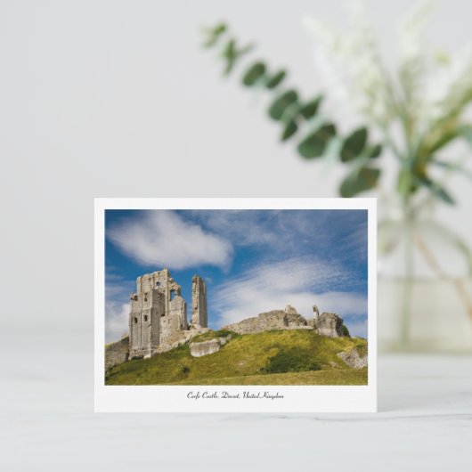 Corfe Castle, Dorset, Briefkaart Verenigd Koninkri (Staand voorkant)