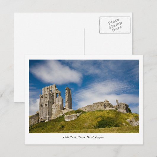 Corfe Castle, Dorset, Briefkaart Verenigd Koninkri (Voorkant / Achterkant)