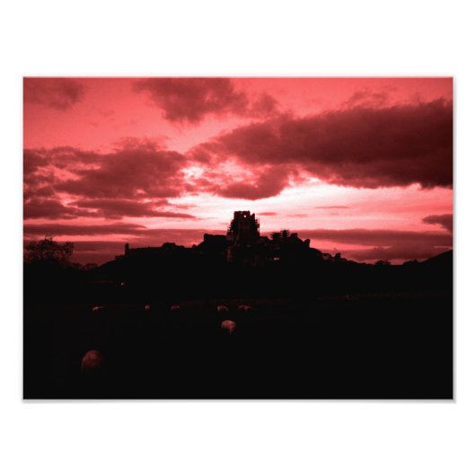 Corfe Castle Foto Afdruk (Voorkant)