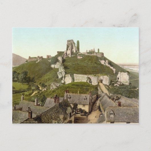 Corfe Castle, Isle of Purbeck, Dorset c.1895 Briefkaart (Voorkant)