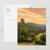 Corfe Castle Sunrise Briefkaart (Voorkant / Achterkant)